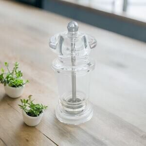 Peugeot France Salt Pepper Mill 5” Clear Lucite Acrylic Grinder MCM Modern Retro
